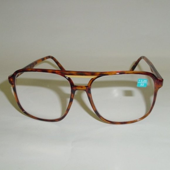 NWT Vintage 90's Plastic Square Full Frame Reading Glasses +1.75 (S.Tort… - Picture 1 of 4
